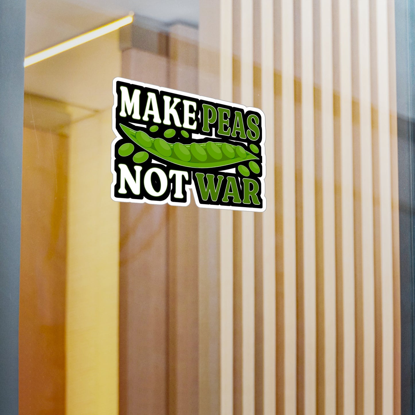 Make peas, not war - Plant-based Sticker for Laptop Sticker. Water Bottle Sticker, Vinyl Vegan Decal - Plant-based Gift