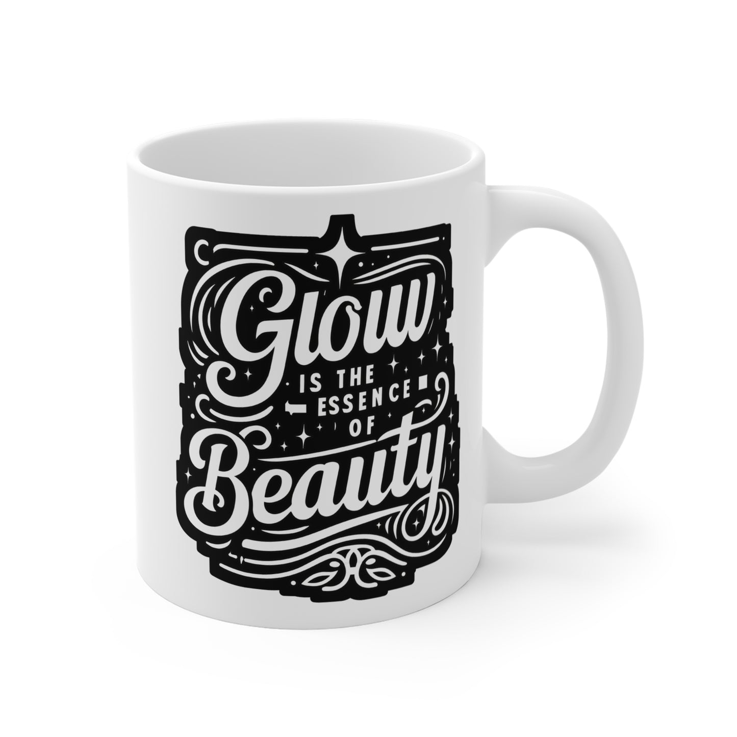 Glow is the essence of beauty - Beautician Mug for Coffee 11oz. Beautician Cup, White ceramic, Esthetician Mug - Beautician Gift