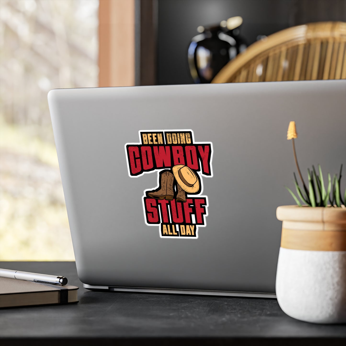 Been Doing Cowboy Stuff All Day - Cowboy Sticker for Laptop Sticker. Water Bottle Sticker, Vinyl Rodeo Decal - Cowboy Gift