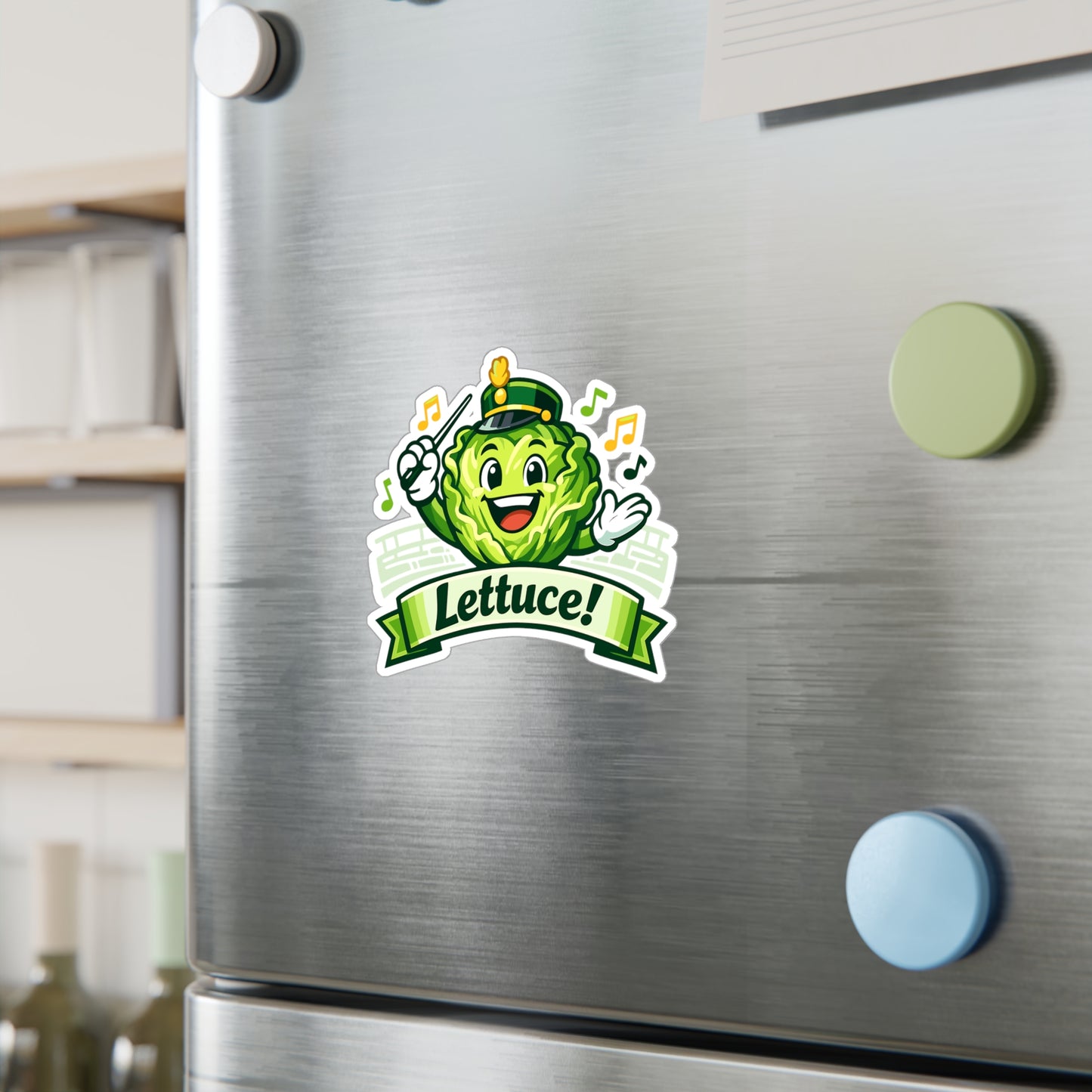 Marching Band Sticker Lettuce! Funny Drummer Band Director Mellophone Vinyl Waterproof Decals for Laptop Water Bottle