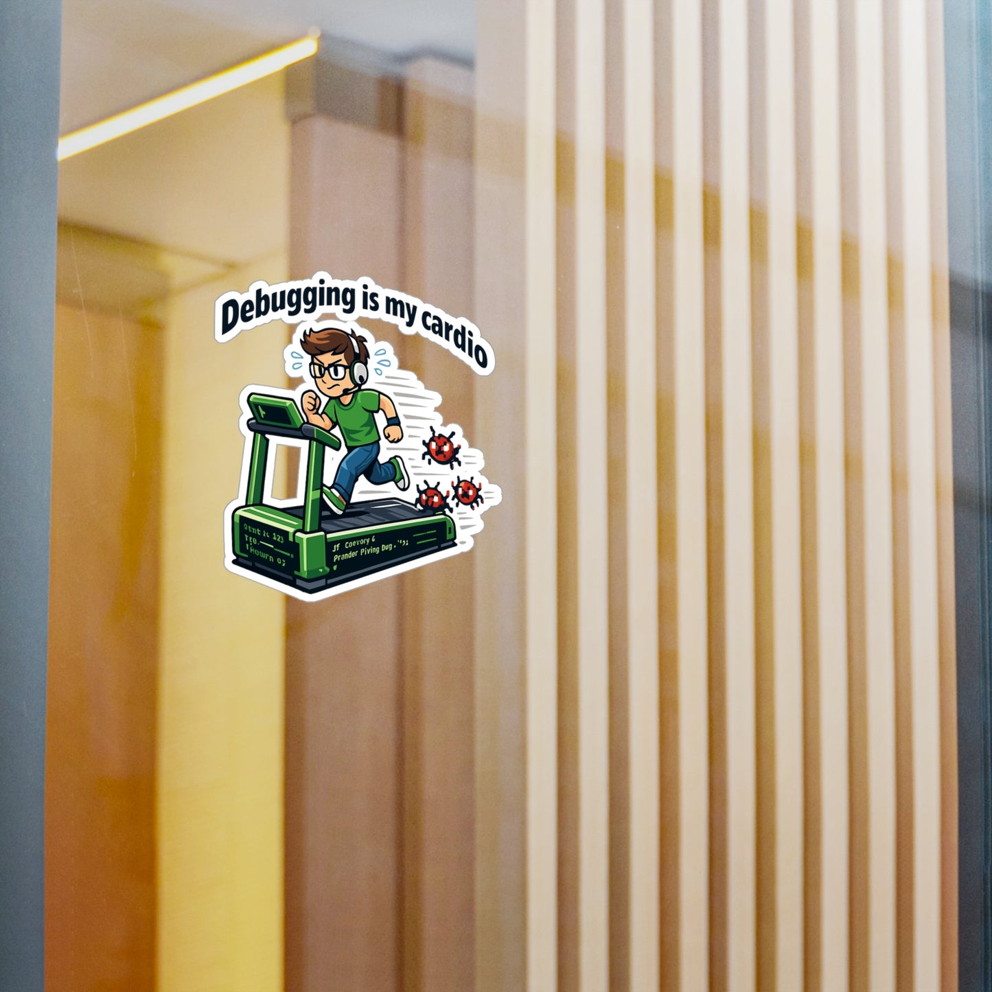 Coding Sticker Debugging is my cardio programmer source code semicolon vinyl waterproof decals for laptop water bottle