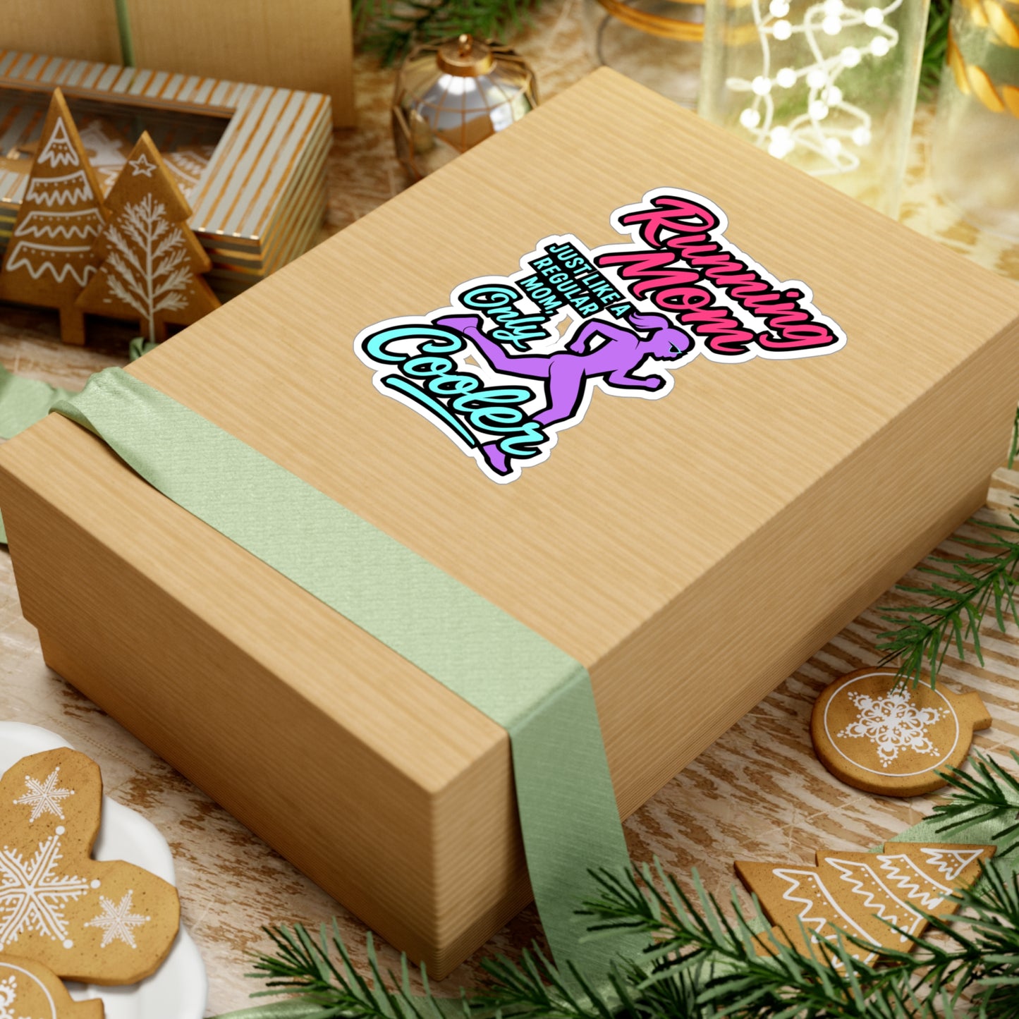 Running Mom – Just Like a Regular Mom Only Cooler | Vinyl Running Sticker for Laptop or Water Bottle | Marathon Gift for Runners