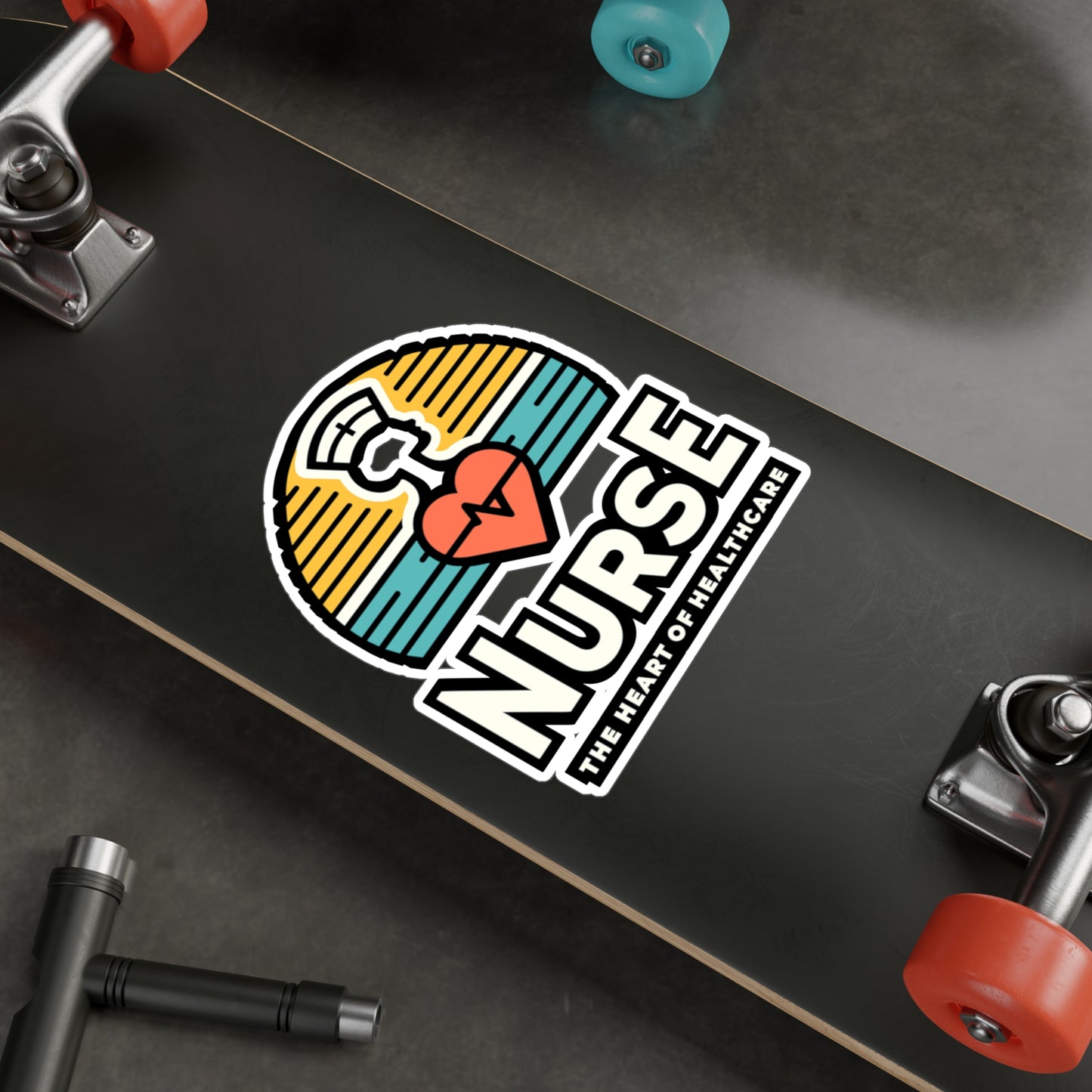 Nurse The heart of healthcare - Nurse Sticker for Laptop Sticker. Water Bottle Sticker, Vinyl Nursing-student Decal - Nurse Gift