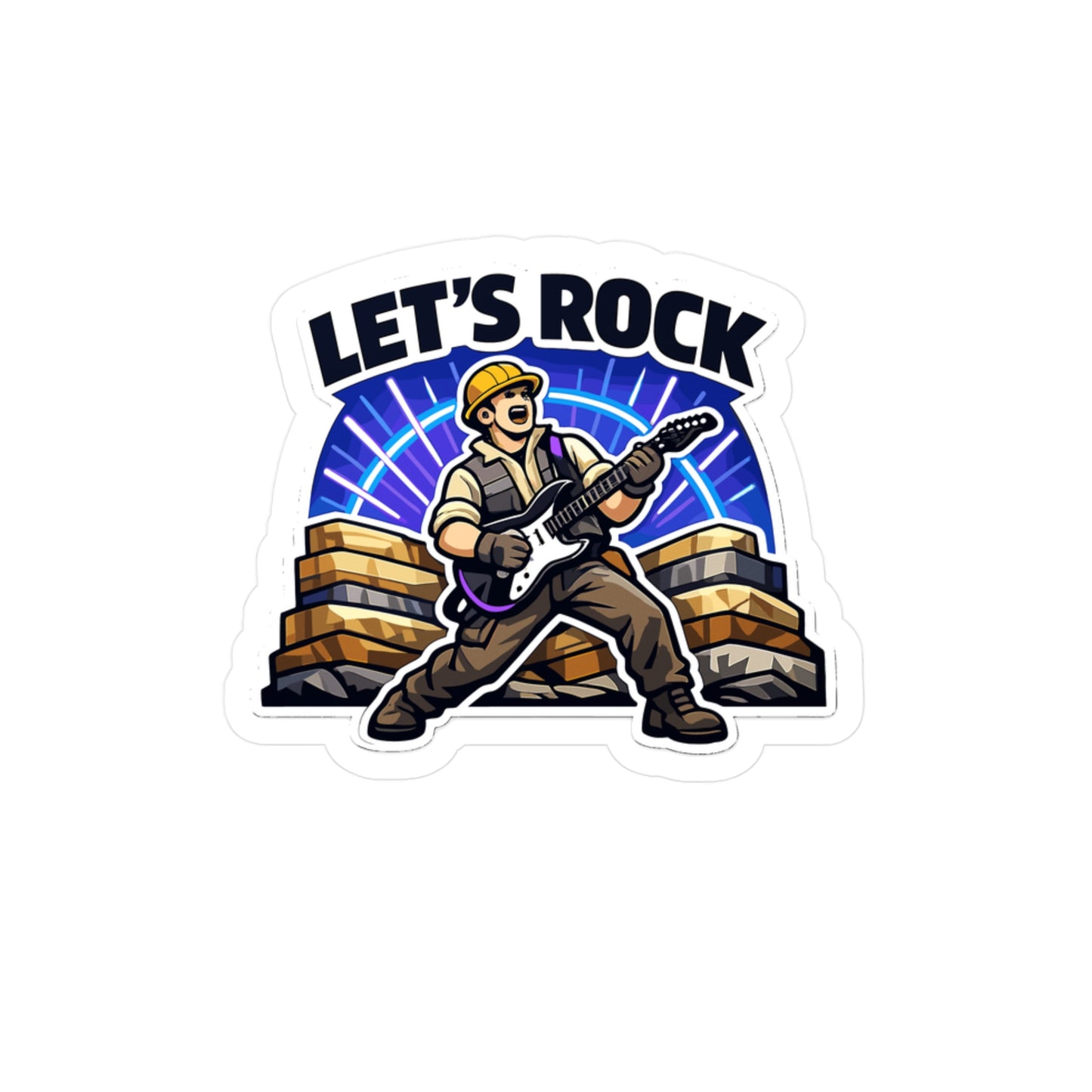 Geologie Sticker Let's Rock Geology Rocks Minerals Tectonics Vinyl Sticker Decals for Laptop Water Bottle Waterproof