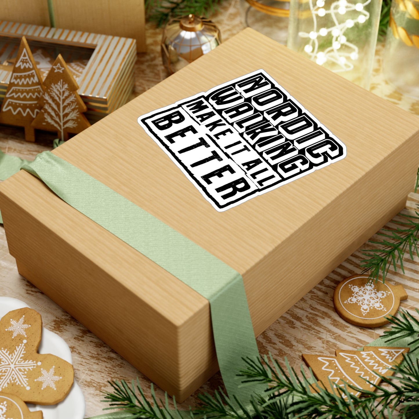 Nordic Walking Make It All Better - Sports Sticker for Laptop Sticker. Water Bottle Sticker, Vinyl Nature Decal - Sports Gift