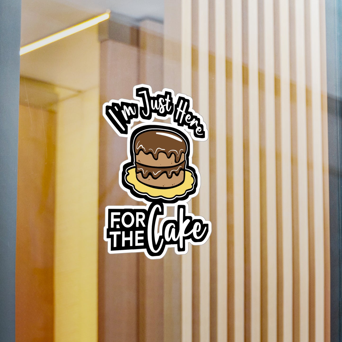 I'm Just Here For The Cake - Baking Sticker for Laptop Sticker. Water Bottle Sticker, Vinyl Whisk Decal - Baking Gift