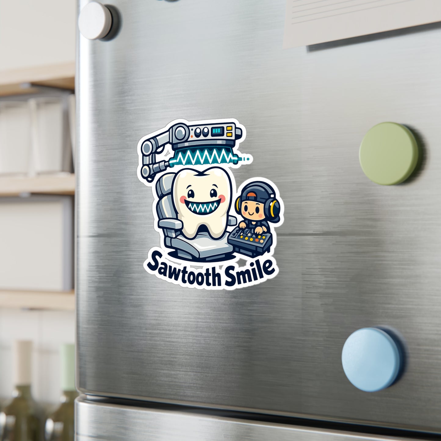 Audio Engineer Sticker Sawtooth Smile Waterproof Vinyl sticker decals for Laptop, Water Bottle, monitor sound engineer audio technician