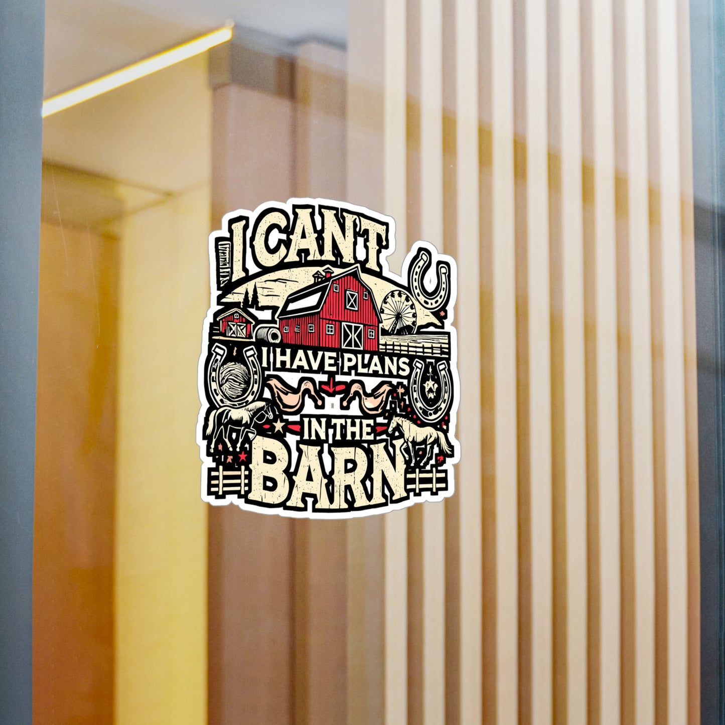 I Can't I Have Plans In The Barn – Vinyl Farm Sticker for Laptop or Water Bottle | Rustic Ranch Gift for Farmers