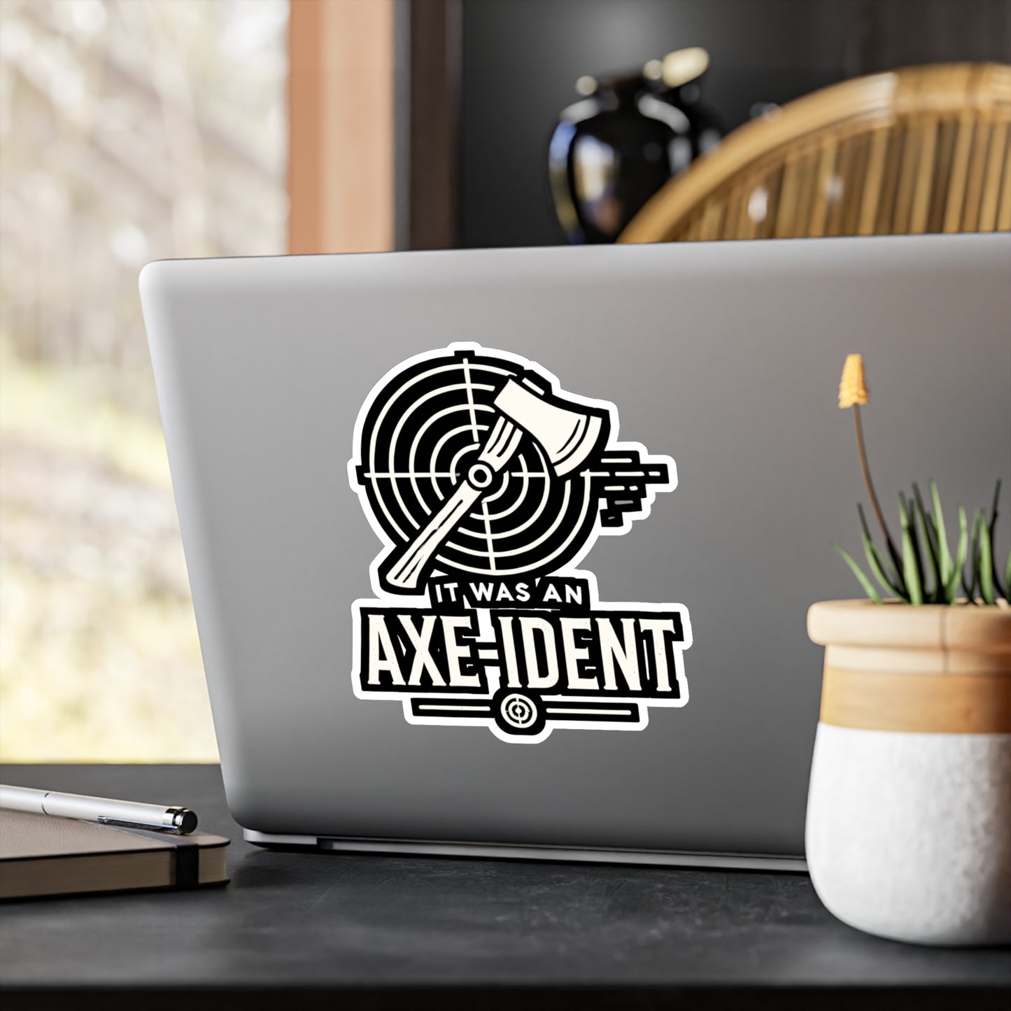 It Was An Axe-ident - Axe-throwing Sticker for Laptop Sticker. Water Bottle Sticker, Vinyl Knife Decal - Axe-throwing Gift