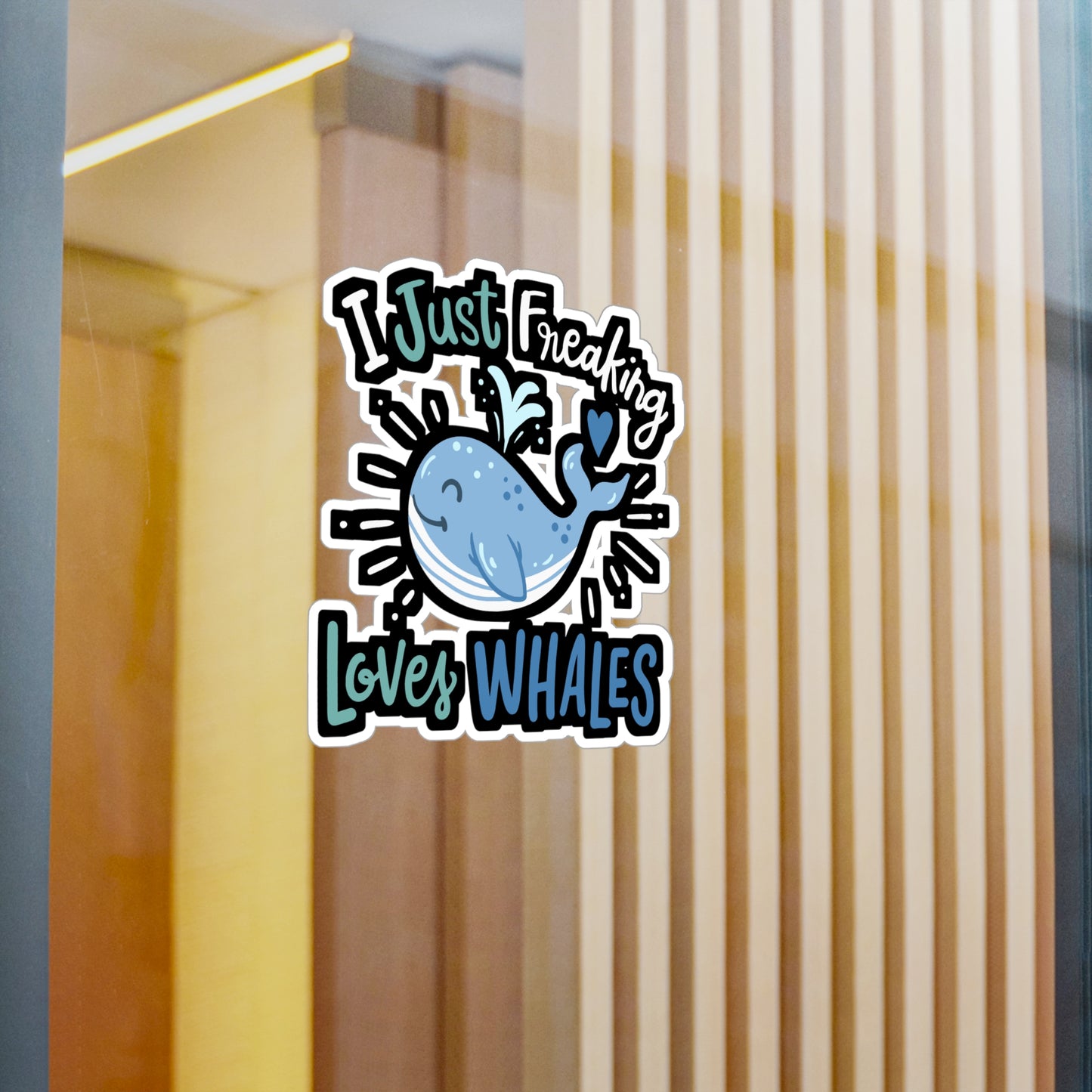 I Just Freaking Love Whales - Humpback Sticker for Laptop Sticker. Water Bottle Sticker, Vinyl Krill Decal - Humpback Gift