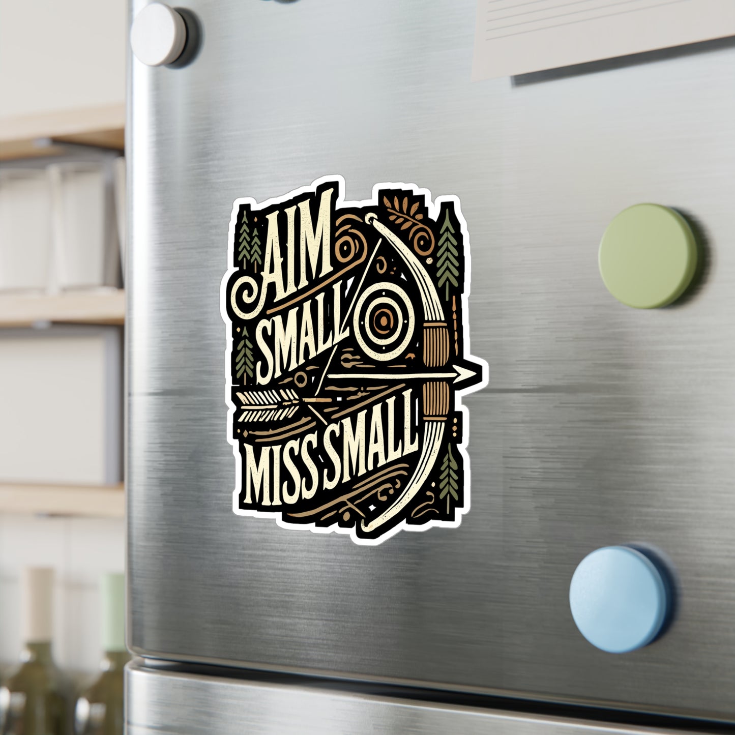Aim Small Miss Small - Archery Sticker for Car Window Laptop Sticker. Water Bottle Sticker, Vinyl Bow Decal, Arrow Sticker - Archery Gift