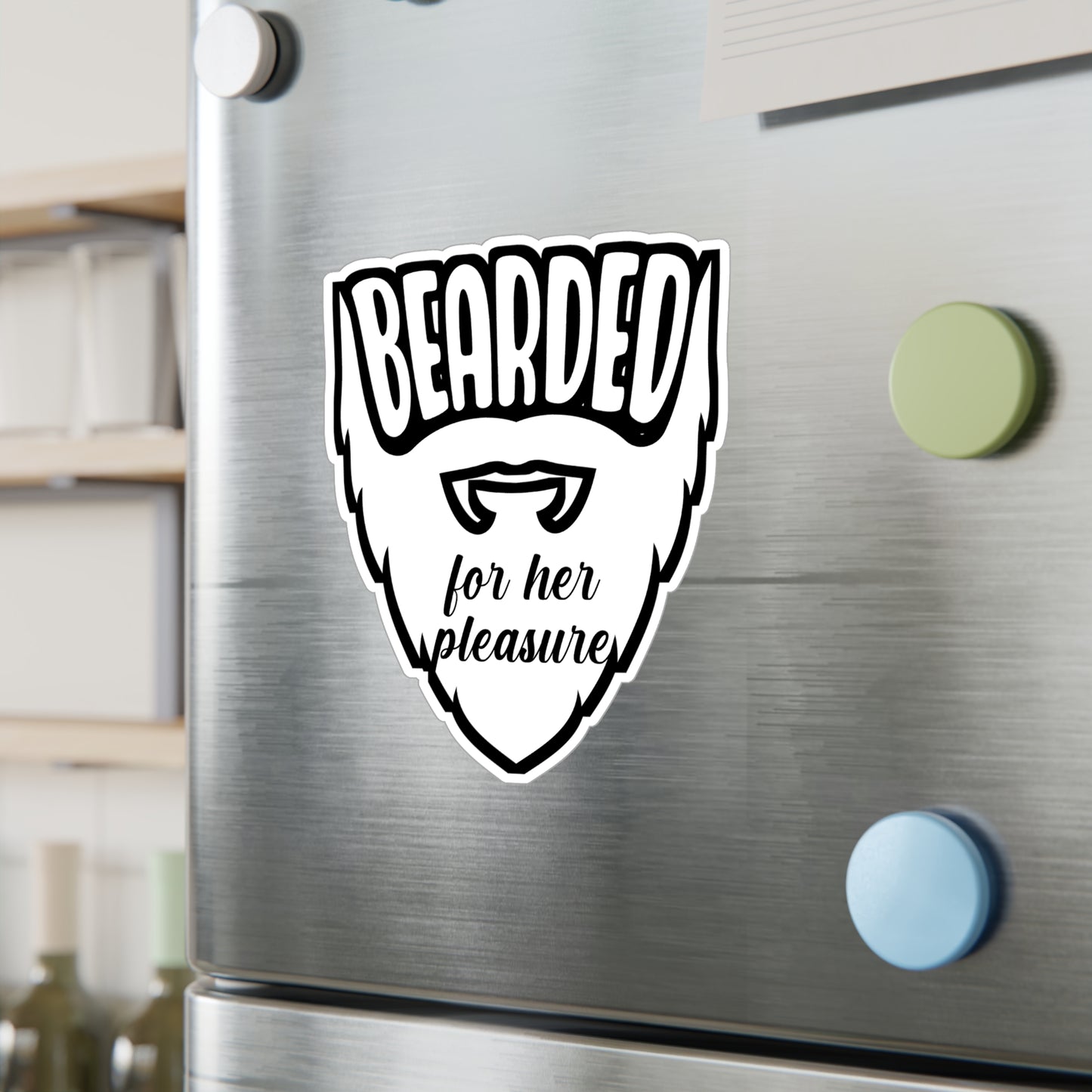 Bearded For Her Pleasure - Beard Sticker for Car Window Laptop Sticker. Water Bottle Sticker, Vinyl Bearded Decal, Man Sticker - Beard Gift