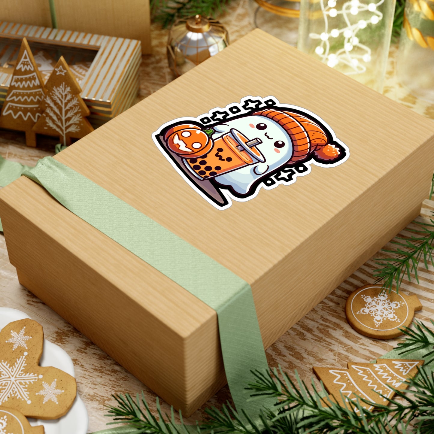 Halloween Costume Ghost Sweets Tee - Halloween Sticker for Laptop Sticker. Water Bottle Sticker, Vinyl Ghost Decal - Halloween Gift