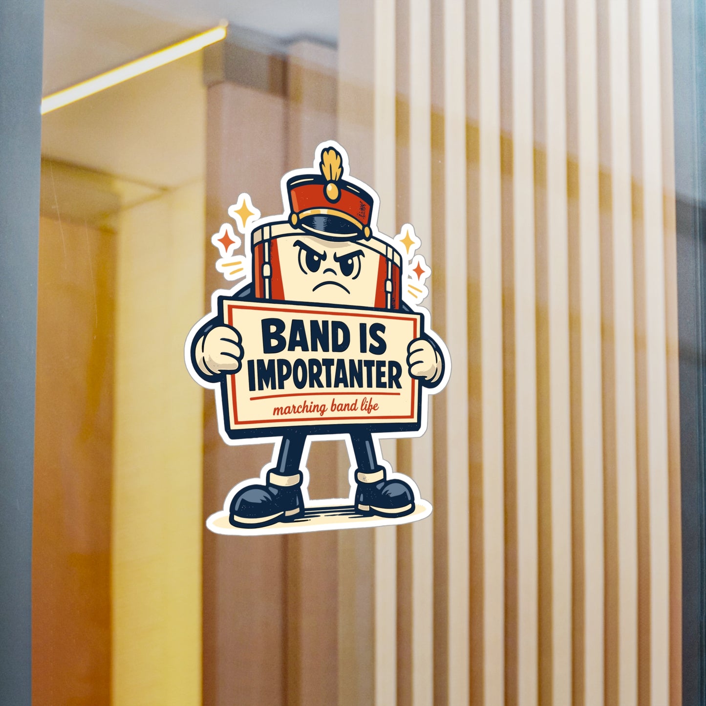 Marching Band Sticker Band is Importanter Funny Drummer Band Director Mellophone Vinyl Waterproof Decals for Laptop Water Bottle