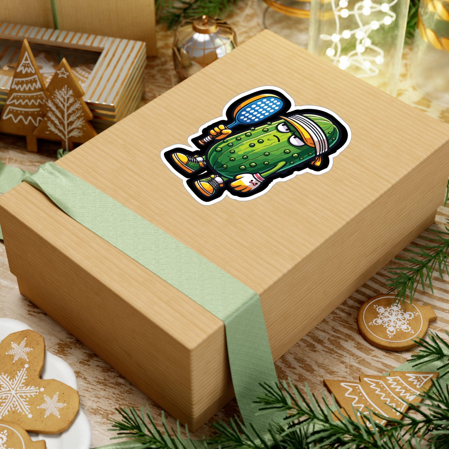 Cucumber Pickleball Player - Pickleball Sticker for Laptop Sticker. Water Bottle Sticker, Vinyl Dink Decal - Pickleball Gift