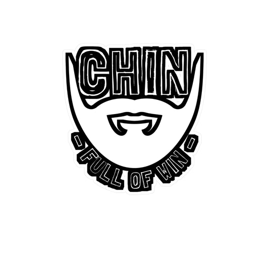 Chin Full Of Win - Beard Sticker for Car Window Laptop Sticker. Water Bottle Sticker, Vinyl Bearded Decal, Man Sticker - Beard Gift