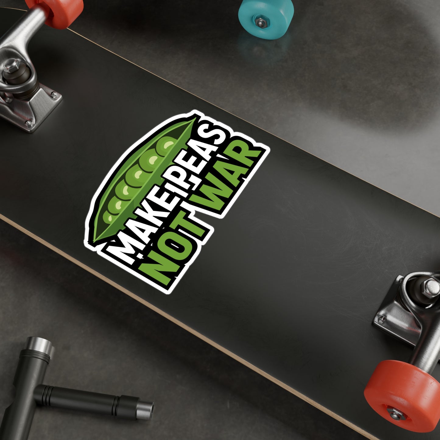 Make peas, not war - Plant-based Sticker for Laptop Sticker. Water Bottle Sticker, Vinyl Vegan Decal - Plant-based Gift