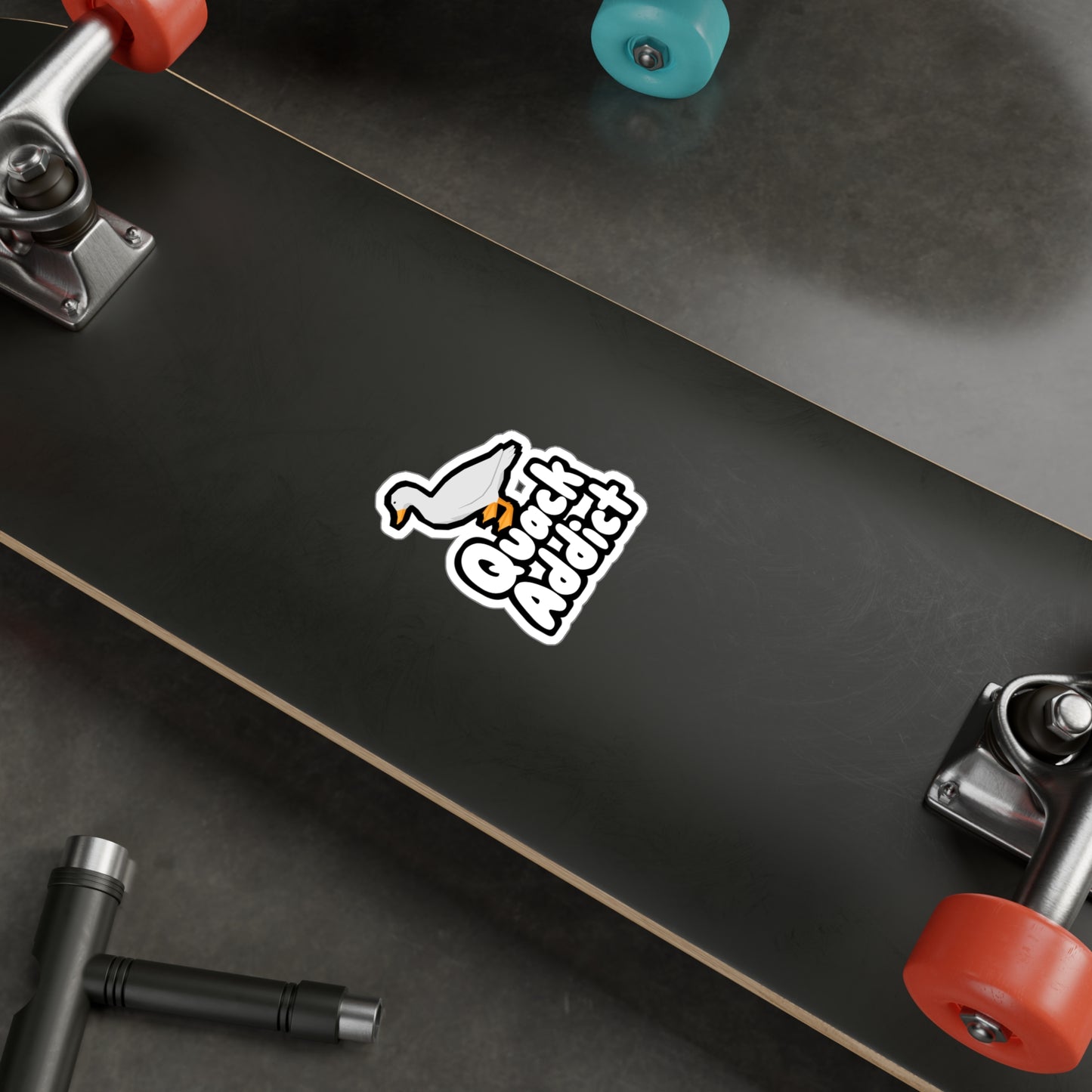 Quack Addict - Quack Sticker for Laptop, Wall, Window, Truck, Car Quack Gift Vinyl Rubber duck Decal Sticker