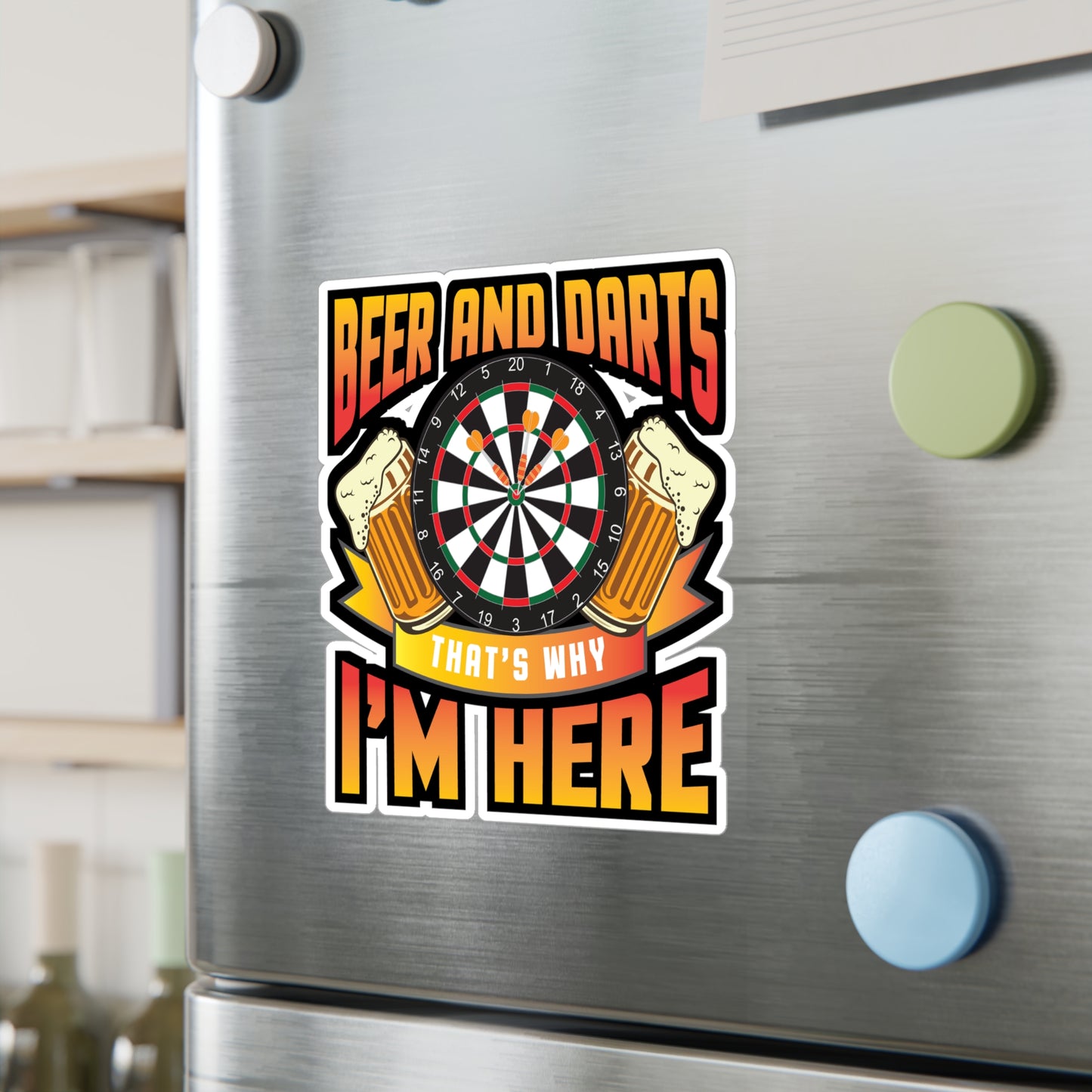 Beer and Darts - Dart Sticker for Car Window Laptop Sticker. Water Bottle Sticker, Vinyl Darts Decal, Dart player Sticker - Dart Gift