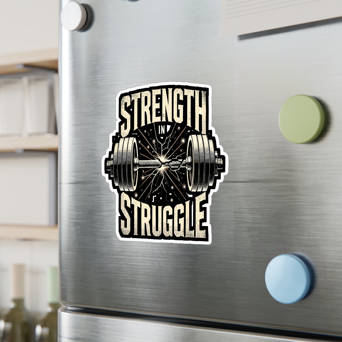 Strength in Struggle - Fitness Sticker for Laptop Sticker. Water Bottle Sticker, Vinyl Weightlifting Decal - Fitness Gift