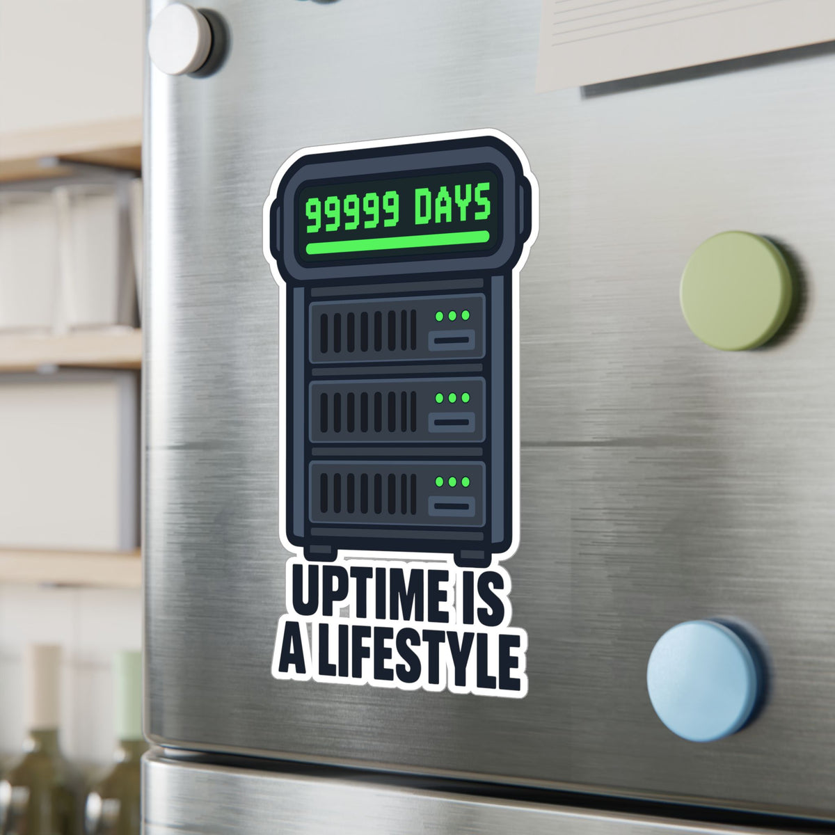 Server Sticker – Uptime Is A Lifestyle Design, Decals for Server Rack, Laptop or Fitness Tracker
