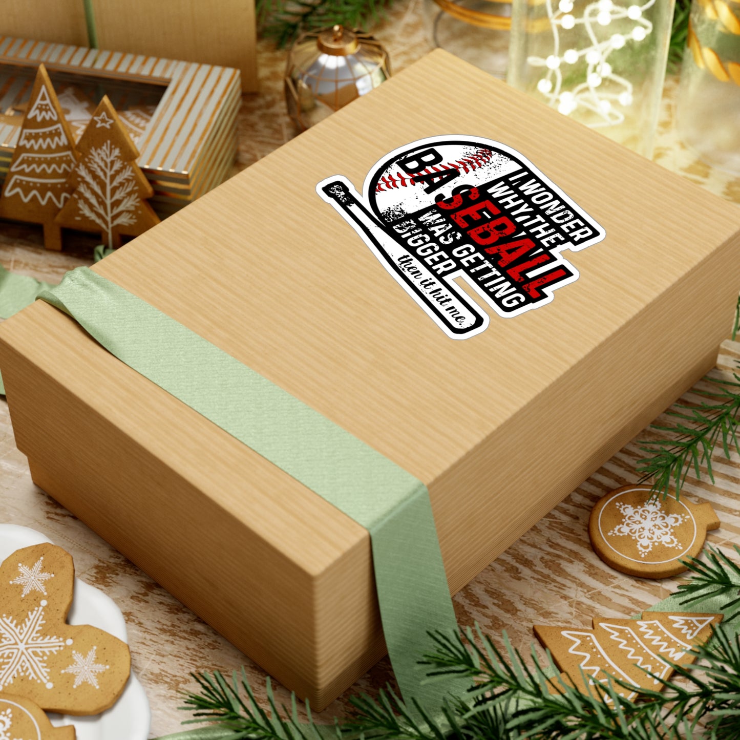 I Wondered Why The Baseball Was Getting Bigger Then It Hit Me - Baseball Sticker for Laptop Sticker. Water Bottle Sticker, Vinyl Softball Decal - Baseball Gift