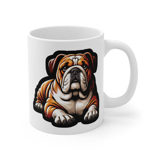 Bulldog Dog - Bulldog Mug for Coffee 11oz. Bulldog Cup, White ceramic, Dog Mug, Loyal Tea Cup - Bulldog Gift