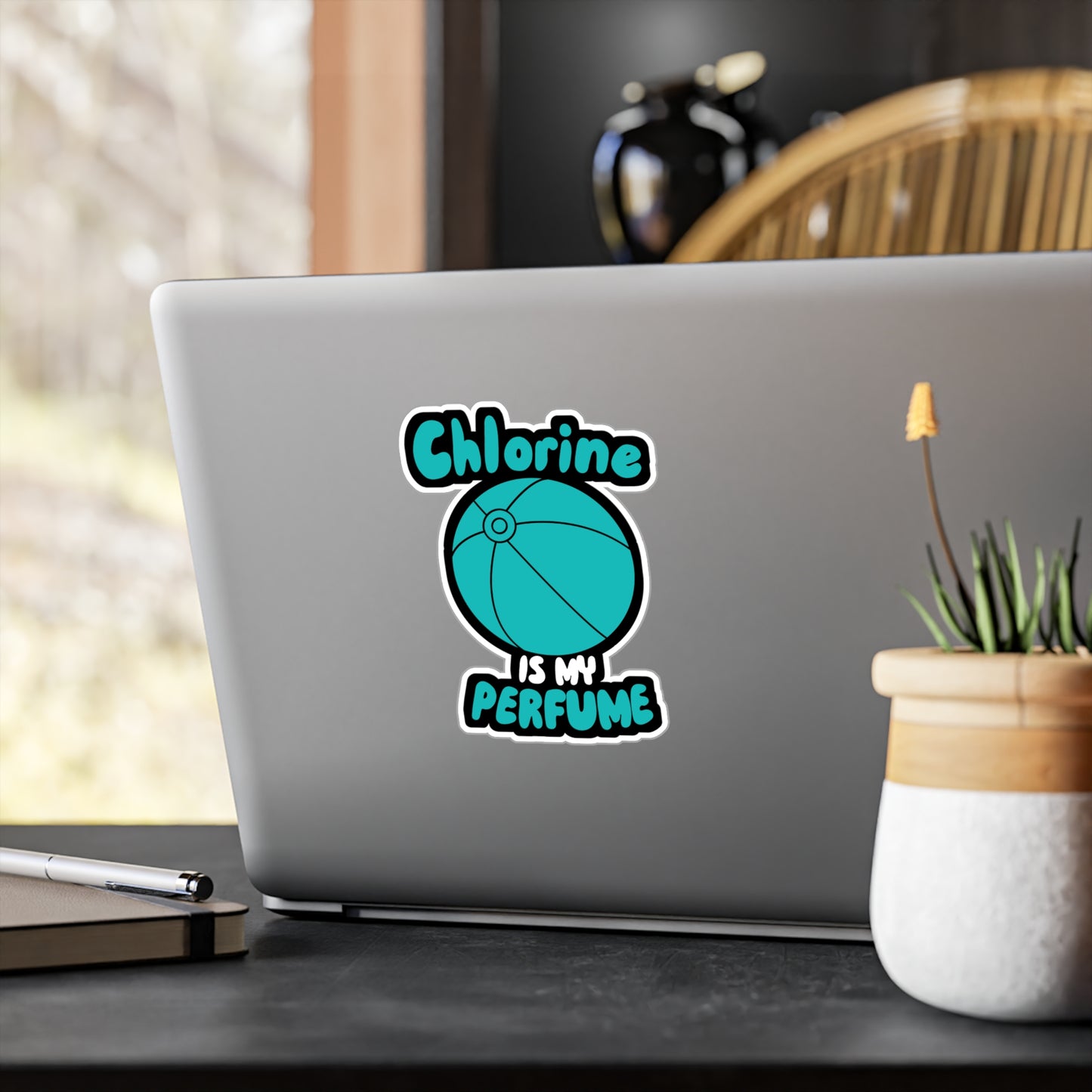 Chlorine Is My Perfume - Watersports Sticker for Wall, Laptop, Window, Truck, Car Watersports Gift Vinyl Water Decal Sticker