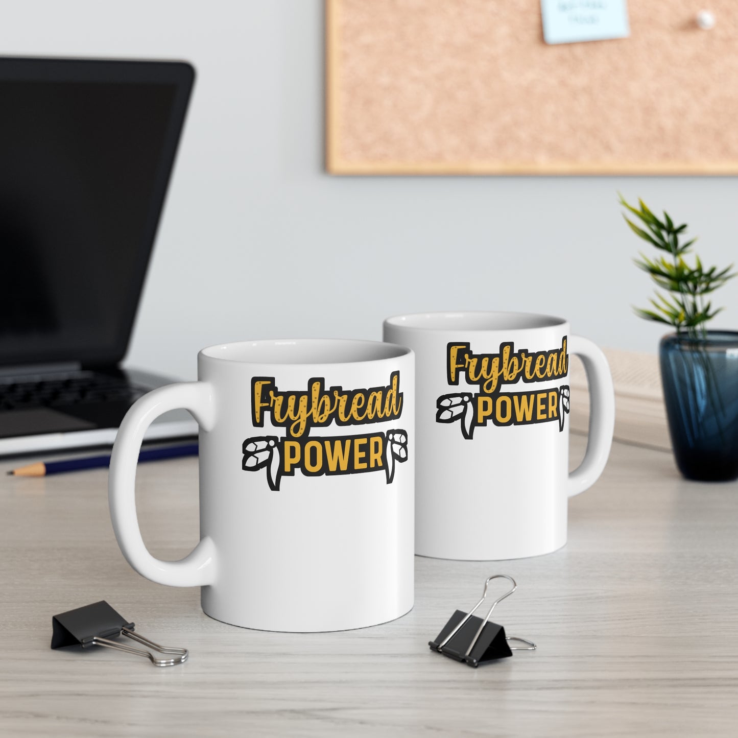 Frybread Power - Frybread Mug for Coffee 11oz. Frybread Cup, White ceramic, Food Mug, Native-american Tea Cup - Frybread Gift