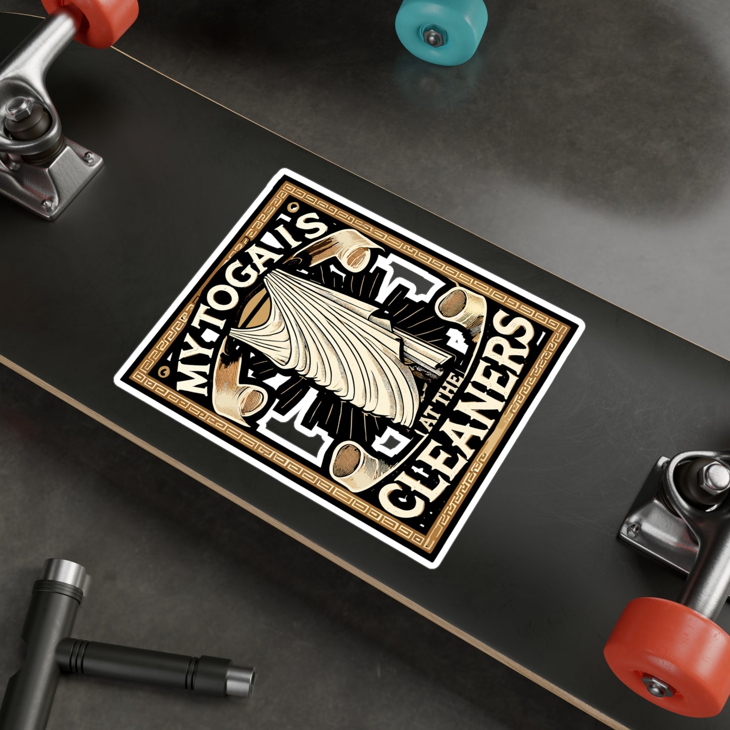 My Toga Is At The Cleaners - Toga Sticker for Laptop Sticker. Water Bottle Sticker, Vinyl Roman Decal - Toga Gift