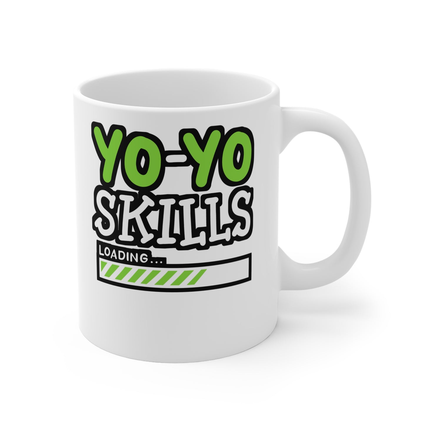 YoYo Skills Loading - Yoyo Mug for Coffee 11oz. Yoyo Cup, White ceramic, Game Mug, 90s Tea Cup - Yoyo Gift