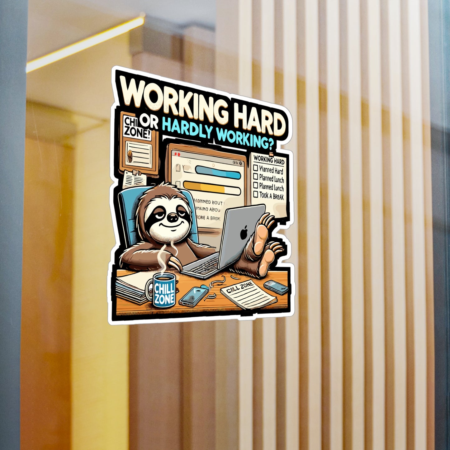 Working Hard or Hardly Working - Working hard Sticker for Laptop Sticker. Water Bottle Sticker, Vinyl Hardly working Decal - Working hard Gift