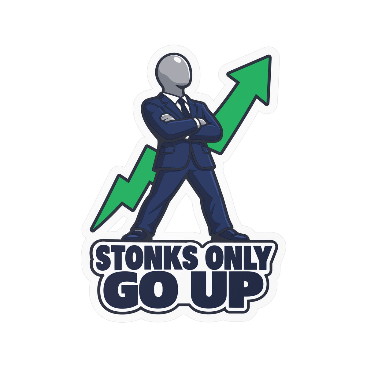 Day Trading Sticker - Stonks Only Go Up Decals for Stock Market Traders and Forex Fans, Laptop or Water Bottle Decor