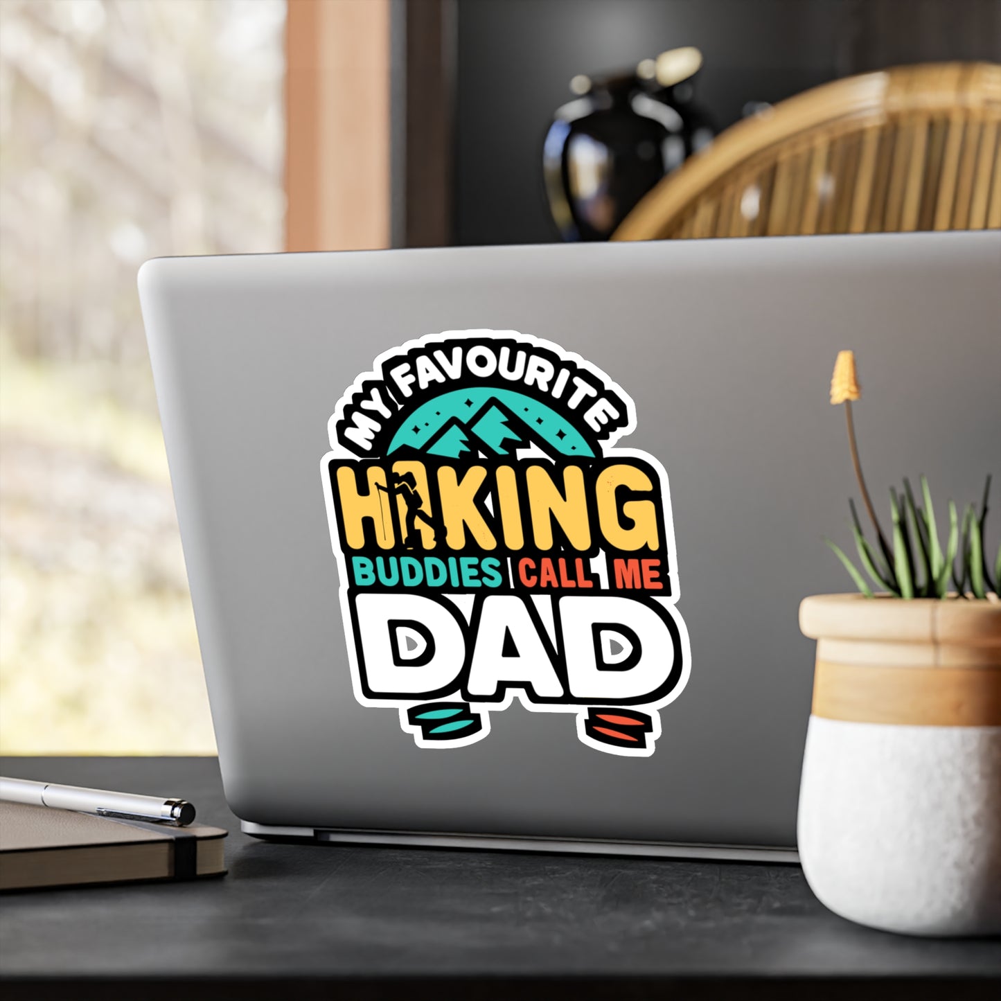 My Favourite Hiking Buddies Call Me Dad - Hiking Sticker for Laptop Sticker. Water Bottle Sticker, Vinyl Hiker Decal - Hiking Gift