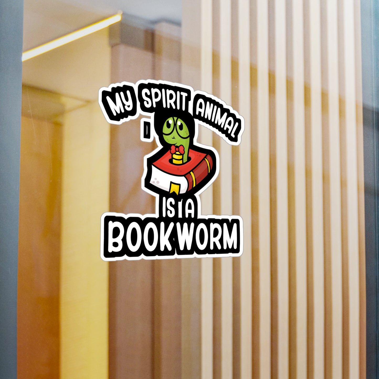 My spirit animal is a bookworm - Author Sticker for Wall, Laptop, Window, Truck, Car Author Gift Vinyl Writer Decal Sticker