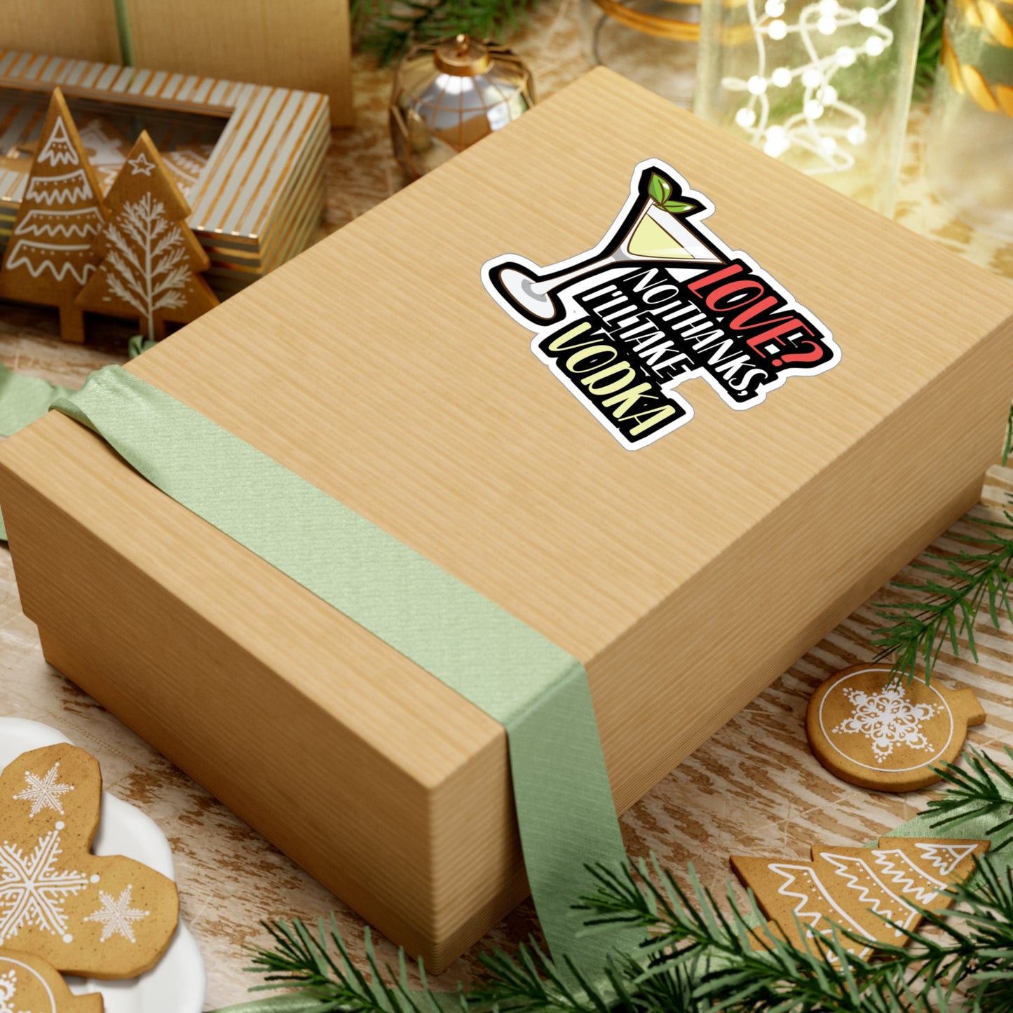 Love No Thanks I'll Take Vodka - Barkeeper Sticker for Wall, Laptop, Window, Truck, Car Barkeeper Gift Vinyl Bartender Decal Sticker