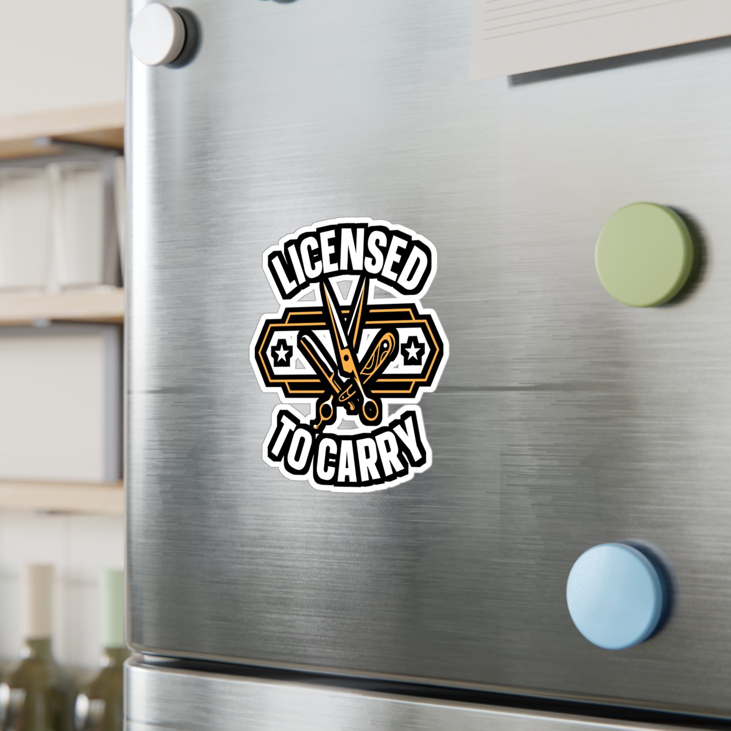 Licensed To Carry - Hairdresser Sticker for Laptop Sticker. Water Bottle Sticker, Vinyl Brushing Decal - Hairdresser Gift