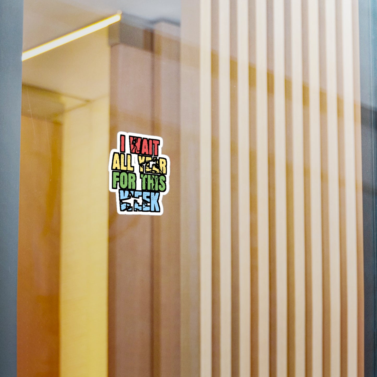 I Wait All Year For This Week - Sharks Sticker for Laptop Sticker. Water Bottle Sticker, Vinyl Marine Decal - Sharks Gift