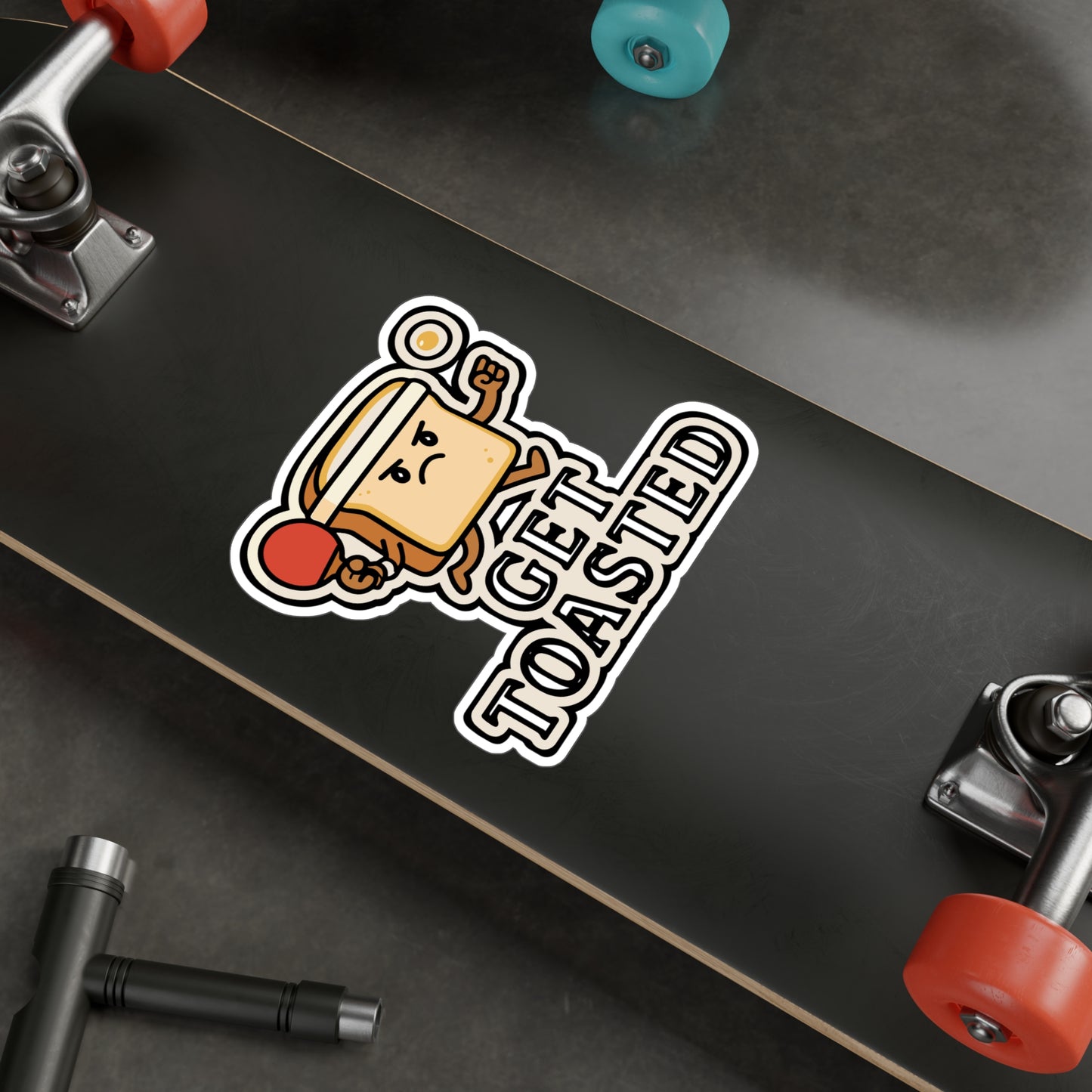 Get toasted - Table Tennis Sticker for Laptop, Water Bottle - Funny Gift for Table Tennis Players, Coaches & Fans