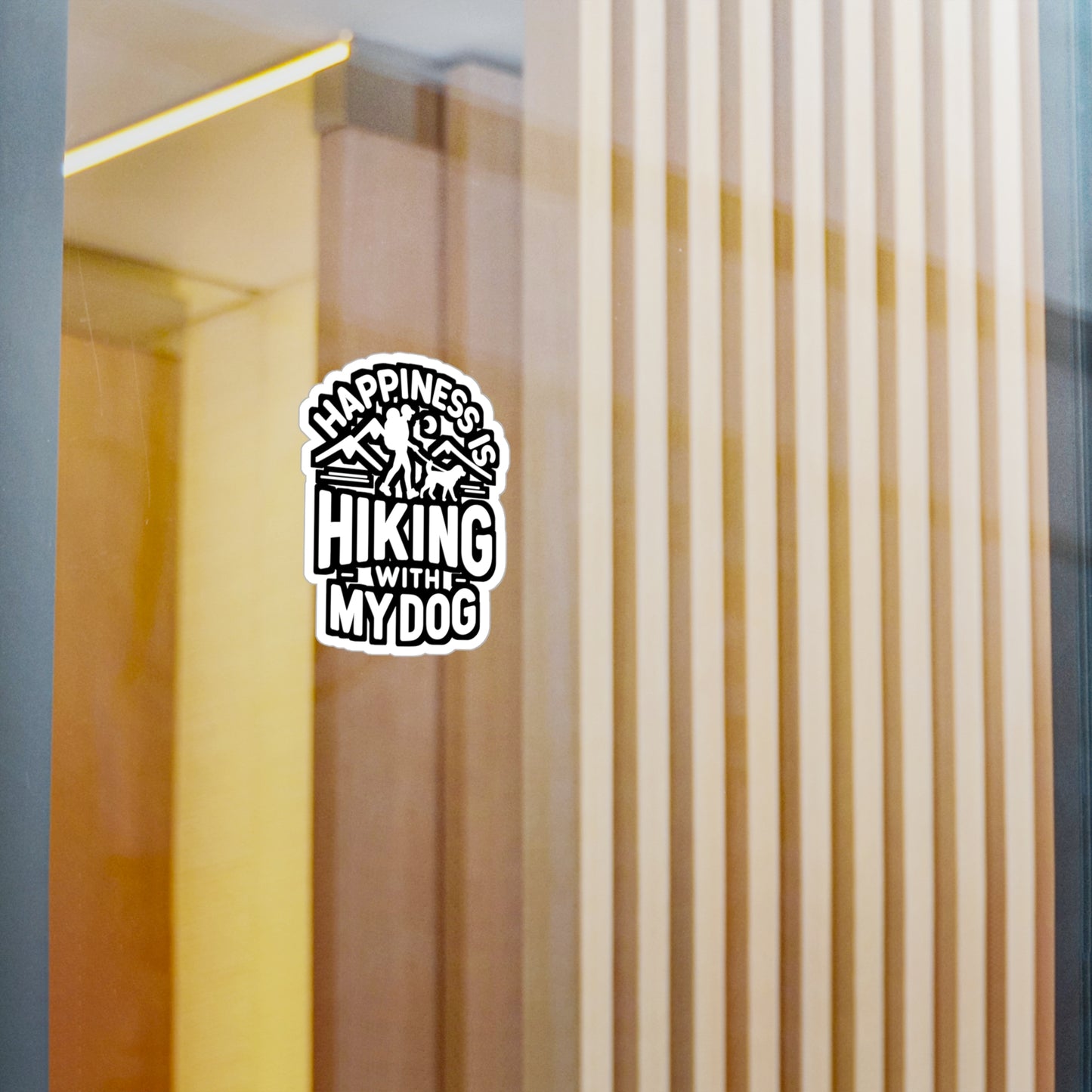 Happiness Is Hiking With My Dog  - Hiking Sticker for Laptop Sticker. Water Bottle Sticker, Vinyl Hiker Decal - Hiking Gift