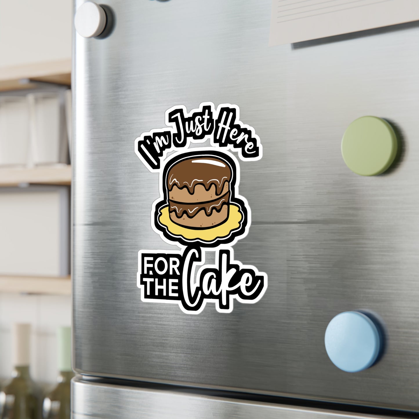 I'm Just Here For The Cake - Baking Sticker for Laptop Sticker. Water Bottle Sticker, Vinyl Whisk Decal - Baking Gift