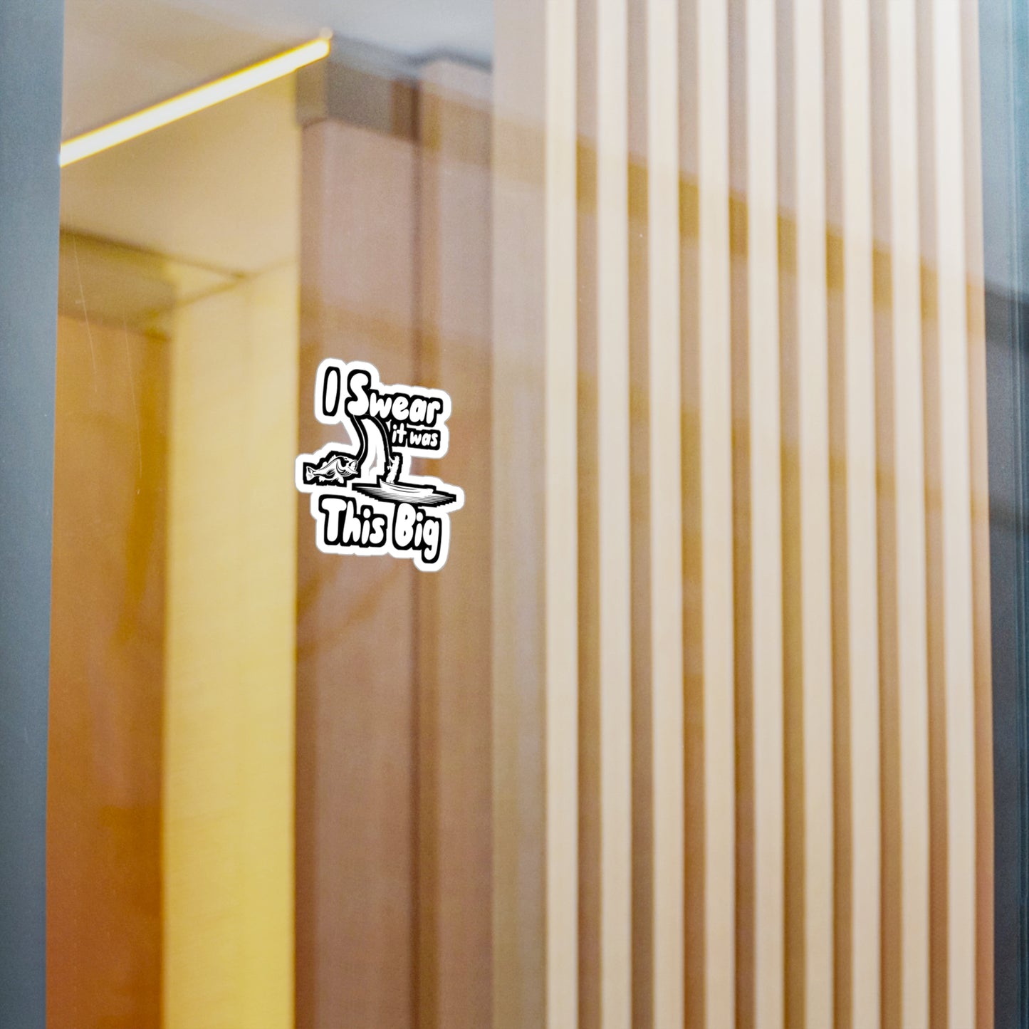 I Swear It was This Big - Fishing Sticker for Wall, Laptop, Window, Truck, Car Fishing Gift Vinyl Fish Decal Sticker