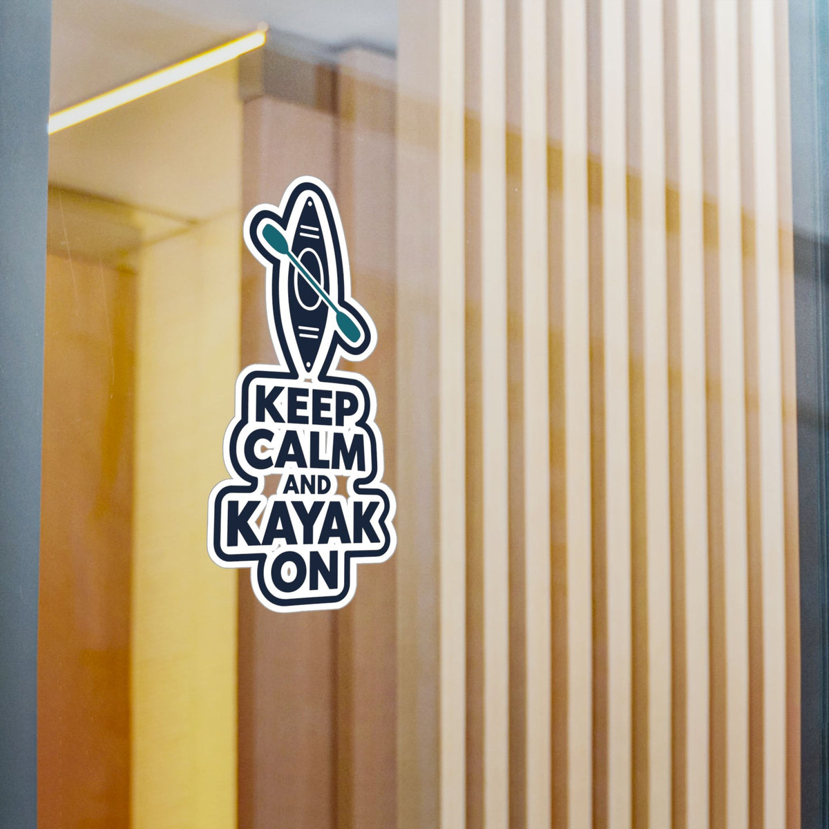 Kayak Sticker - Keep Calm and Kayak On, Kayaking and Rowing Decals for Laptop or Water Bottle