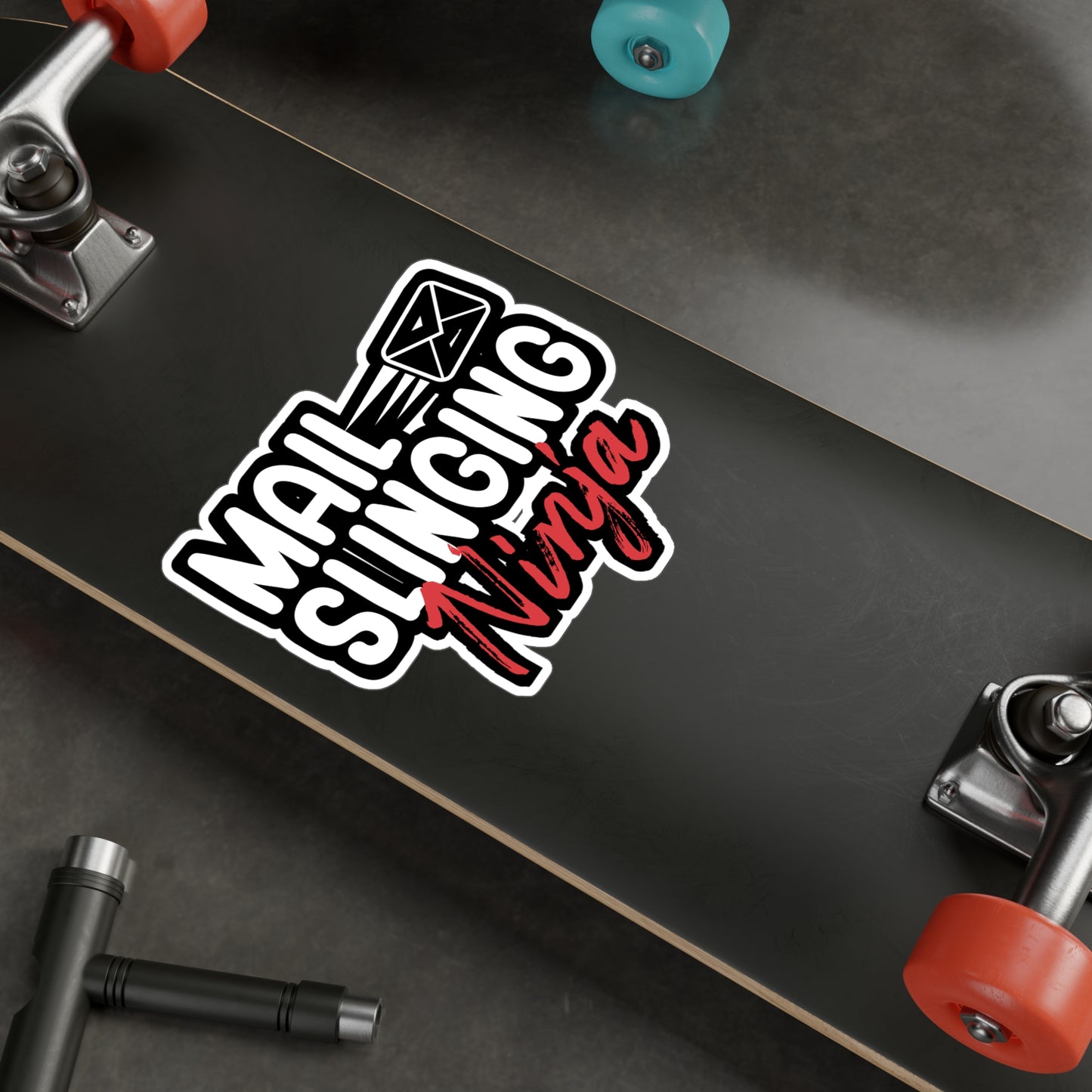 Mail slinging ninja - Postal worker Sticker for Wall, Laptop, Window, Truck, Car Postal worker Gift Vinyl Funny postal worker Decal Sticker