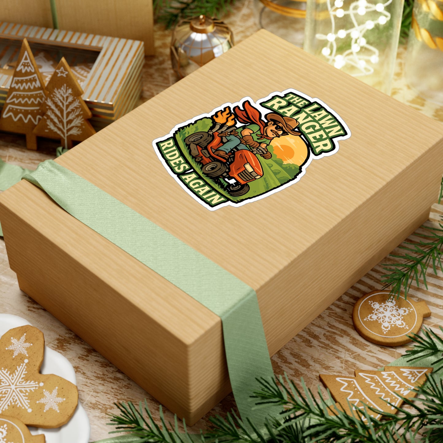 Lawn Ranger Sticker – The Lawn Ranger Rides Again Decals for Laptops & Water Bottles, Waterproof Vinyl, Gift for Landscapers & Lawn Enforcement Officer