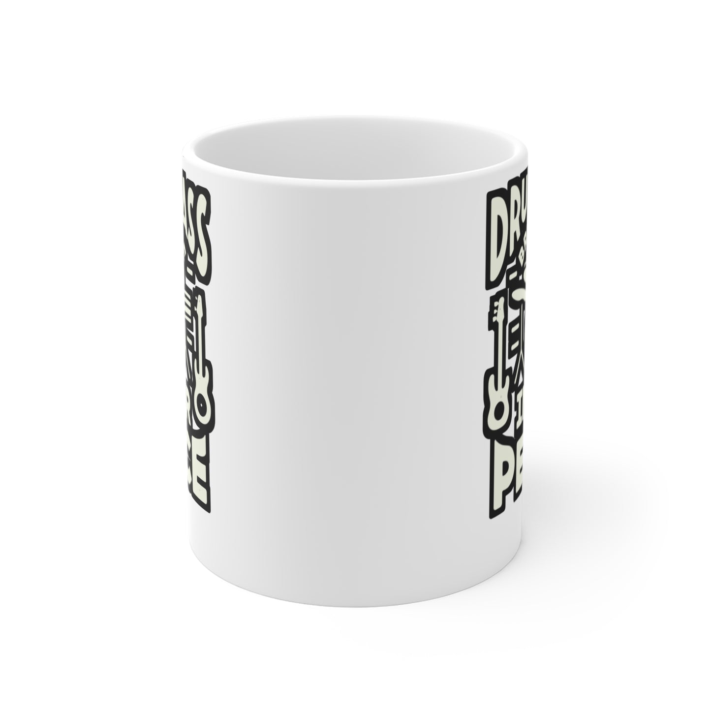 Drum and Bass Brings Me Inner Peace - Audio-engineer Mug for Coffee 11oz. Audio-engineer Cup, White ceramic, Monitor Mug - Audio-engineer Gift