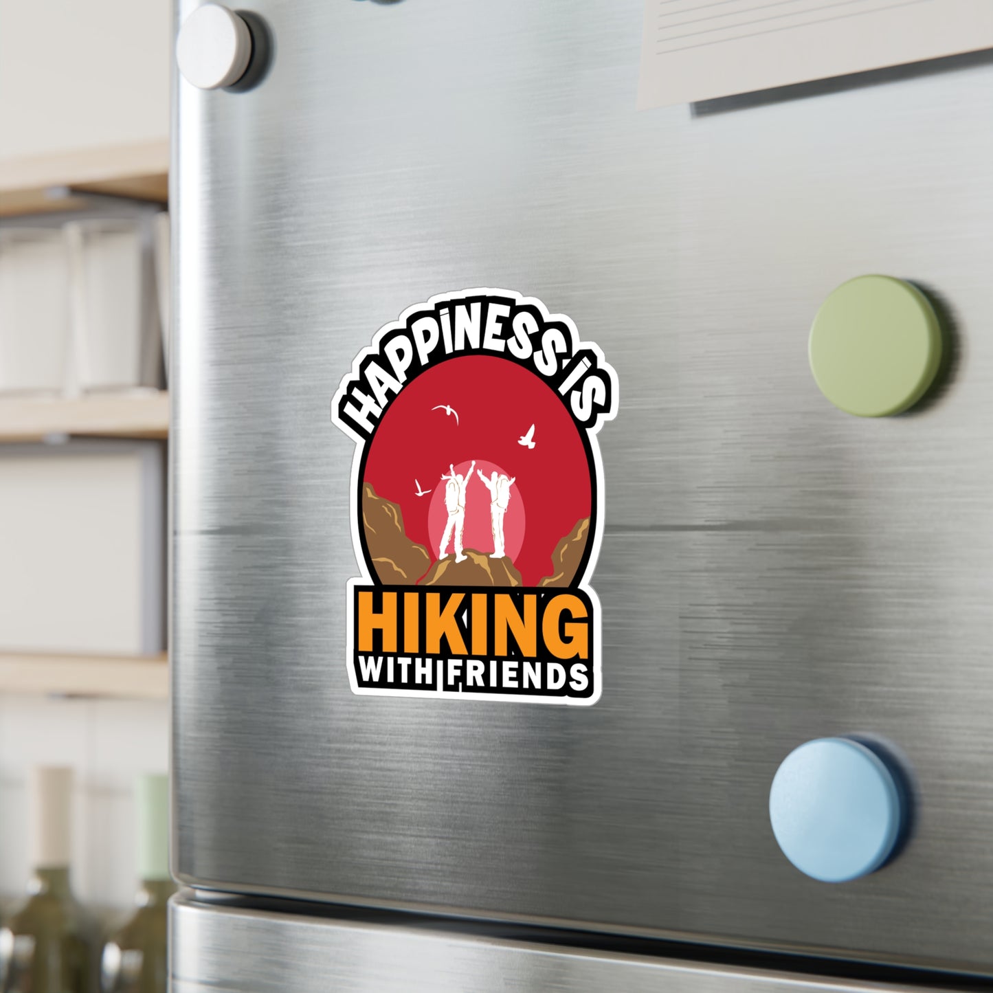 Hiking with Friends - Hiking Sticker for Laptop Sticker. Water Bottle Sticker, Vinyl Hiker quote Decal - Hiking Gift