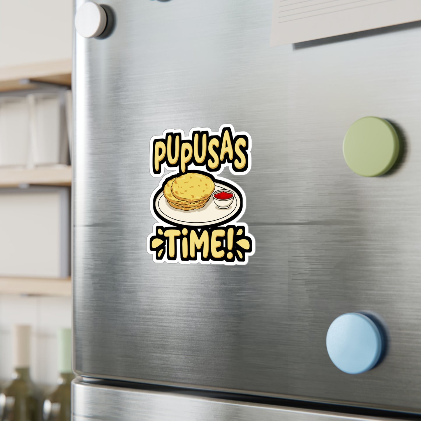 Pupusas - Puspusas Sticker for Car Window Laptop Sticker. Water Bottle Sticker, Vinyl El-salvador Decal, Griddle Sticker - Puspusas Gift