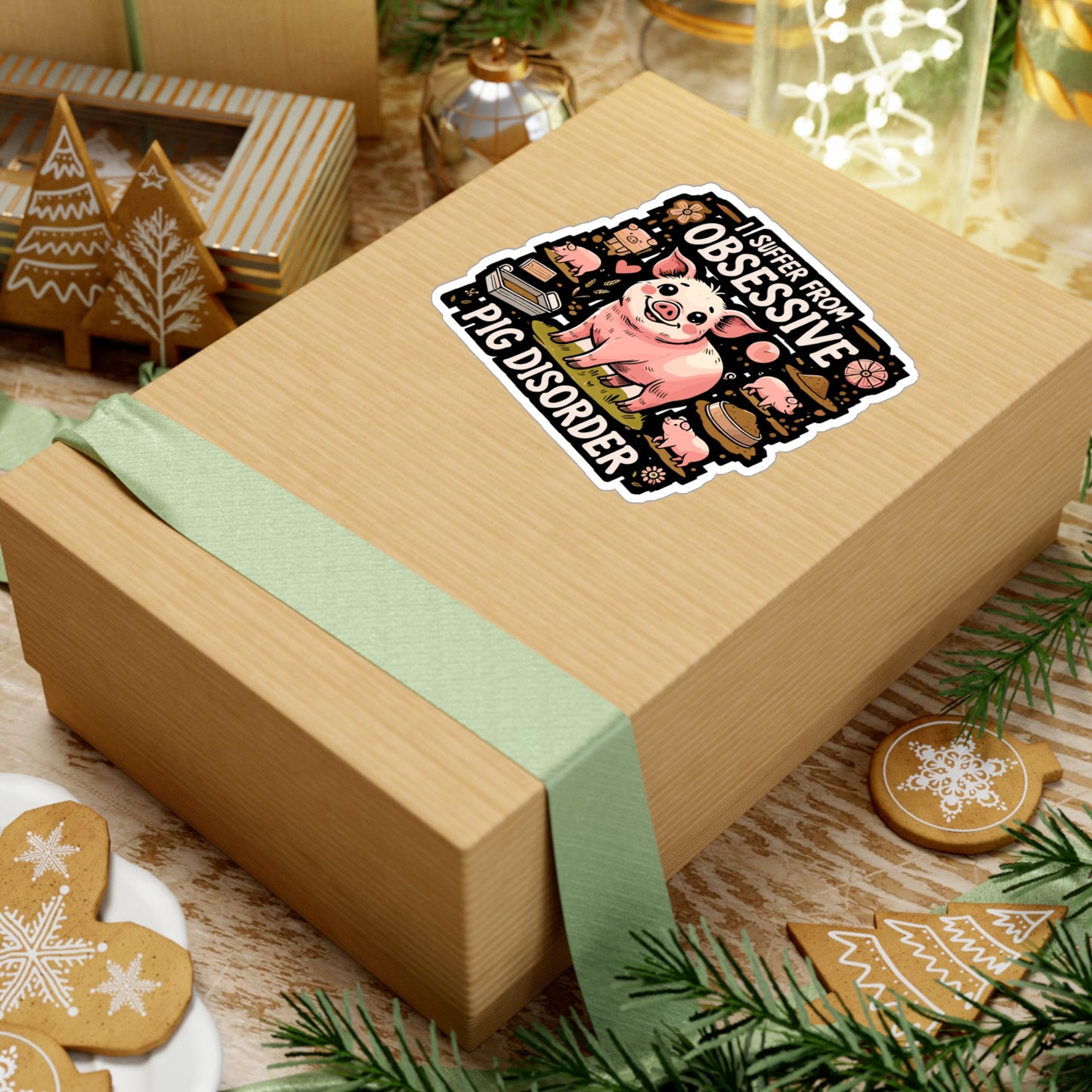 I Suffer From Obsessive Pig Disorder - Pig Sticker for Laptop Sticker. Water Bottle Sticker, Vinyl Funny pig Decal - Pig Gift