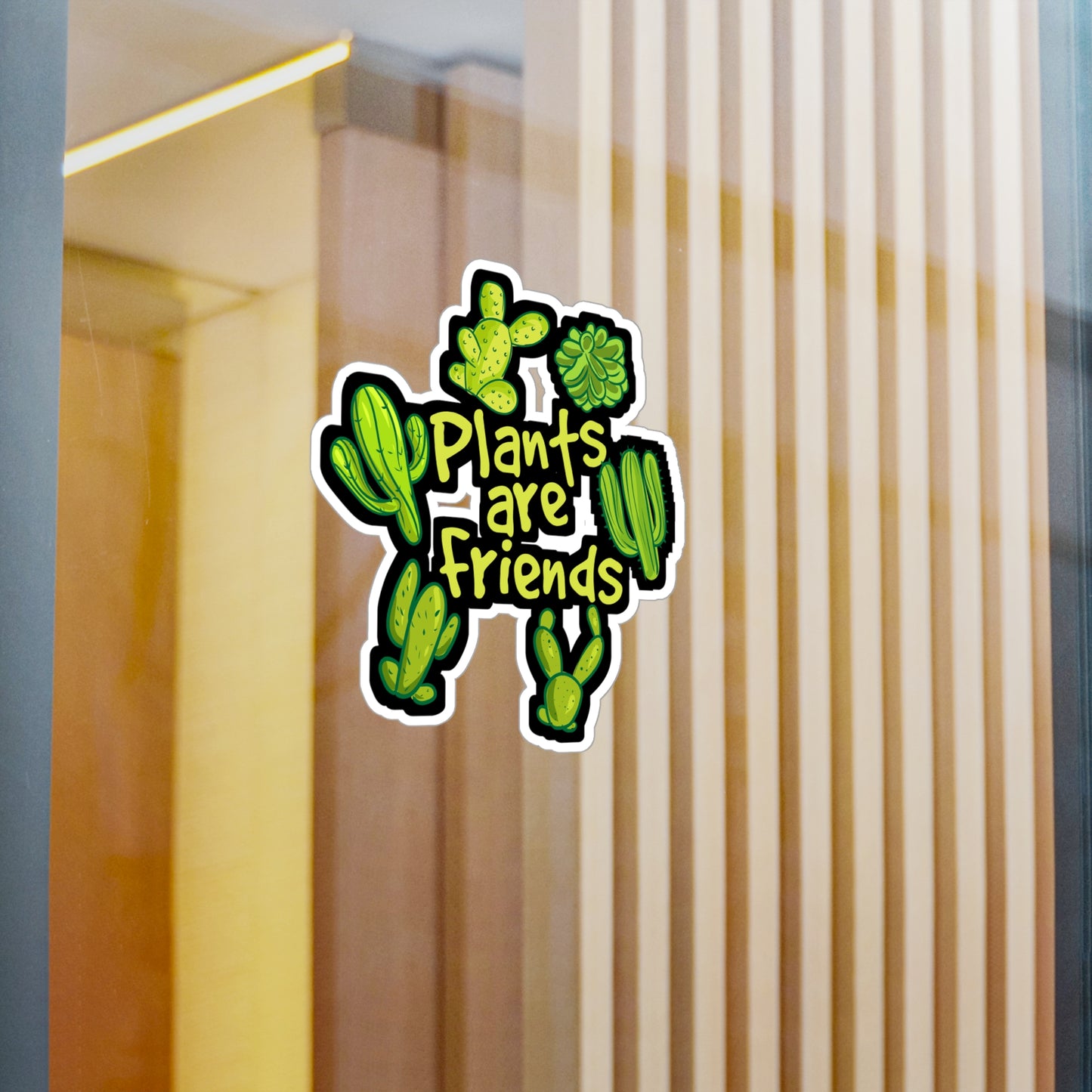 Plants Are Friends - Succulent Sticker for Laptop Sticker. Water Bottle Sticker, Vinyl Gardening Decal - Succulent Gift